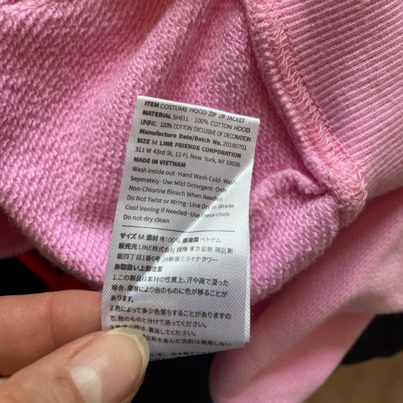 Bt21 Pink Zip up Hoodie Cooky Size M - Picture 13 of 14